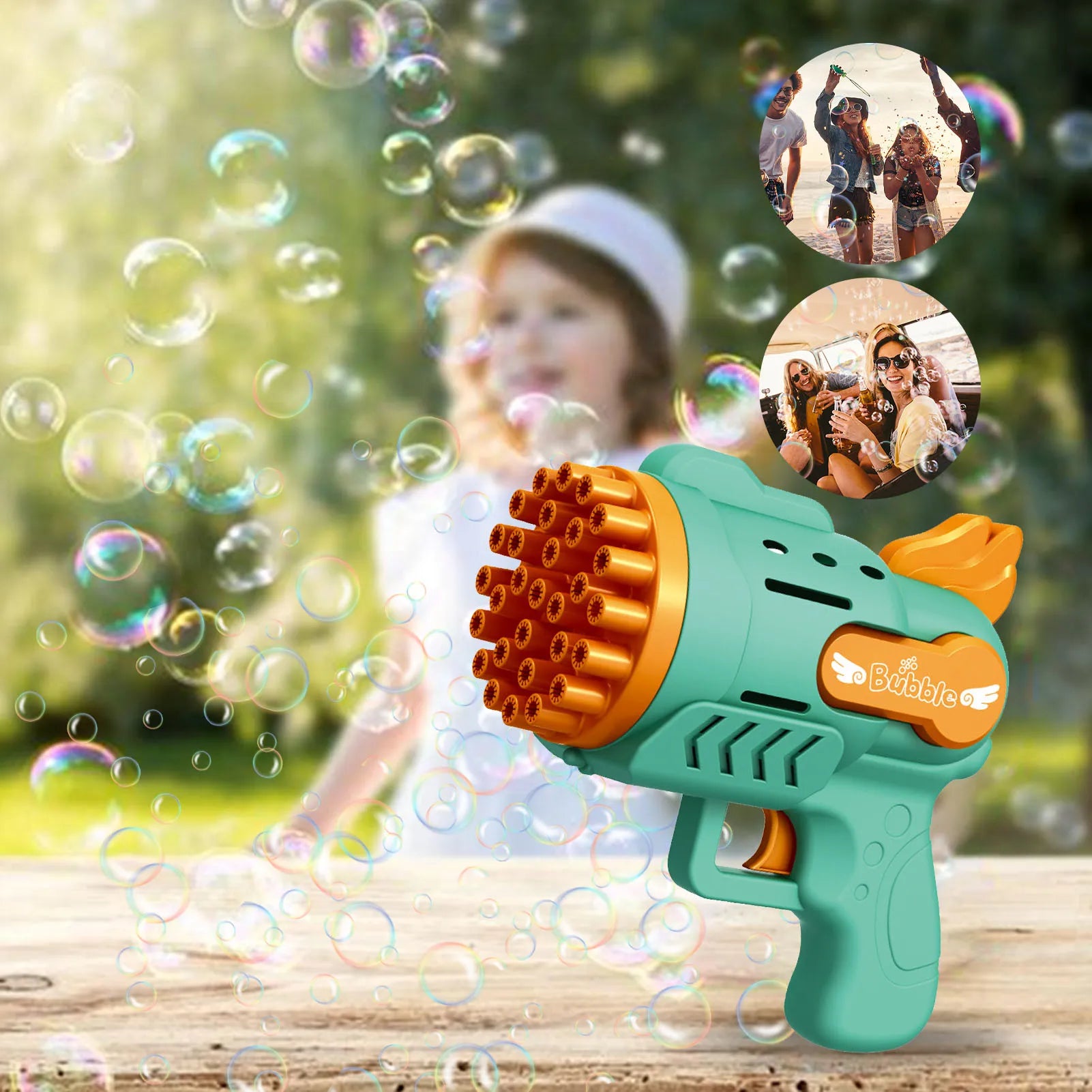 Bubble Gun Rocket 29 Hole Automatic Soap Bubbles Machine-4