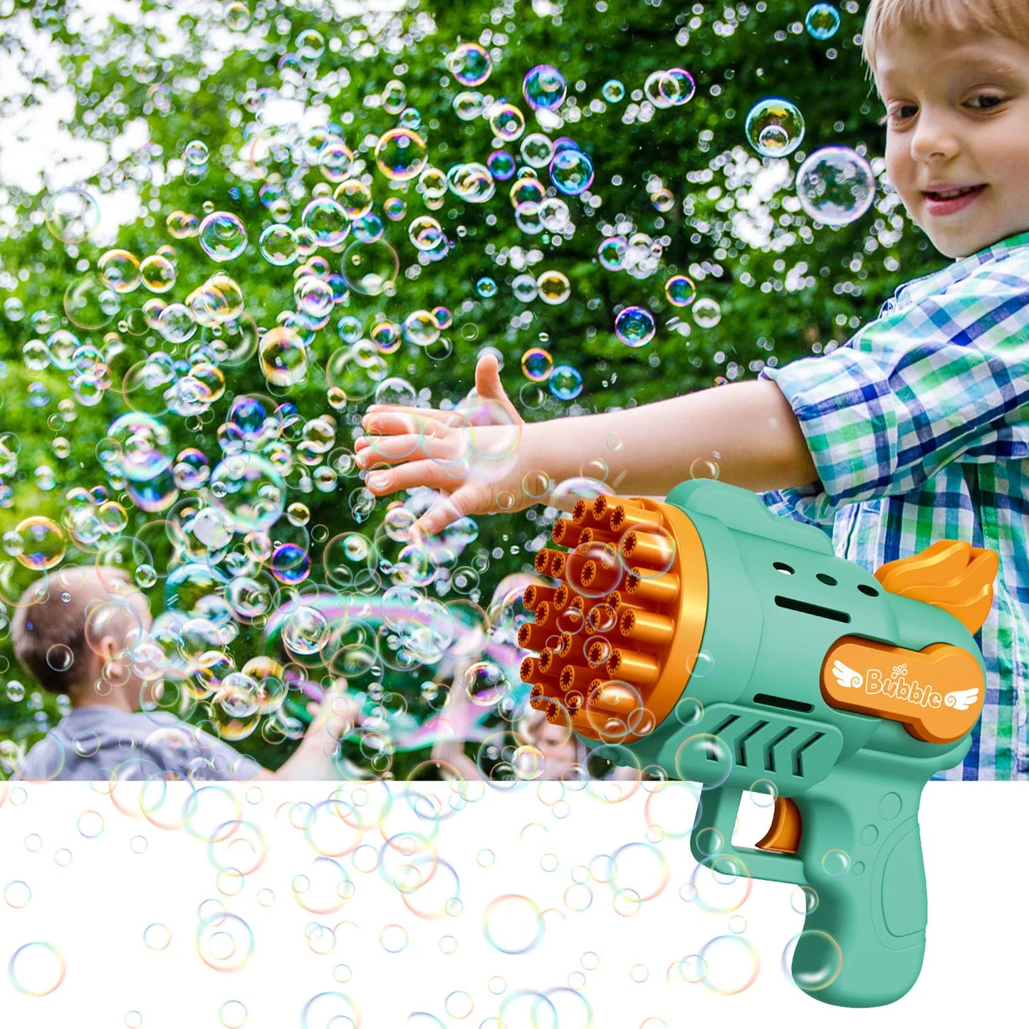 Bubble Gun Rocket 29 Hole Automatic Soap Bubbles Machine-6